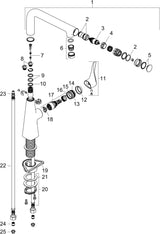 HANSGROHE Metris Select M71 Küchenmischer 260 mm mit Select-Knopf und schwenkbarem L-Auslauf