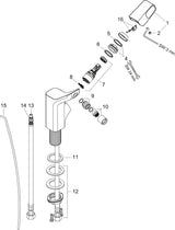 AXOR URQUIOLA Einhebel-Bidetmischer DN 15 mit Zugstangen-Ablaufgarnitur, chrom