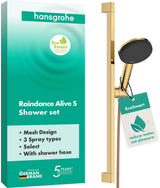 HANSGROHE Raindance Alive Select S 125 Brauseset mit 3 Strahlarten, EcoSmart, Unica 650 mm, Schwarz