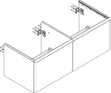 HANSGROHE Waschtischunterschrank Xelu Q 1360 mm Weiß Hochglanz mit Griffleiste Chrom