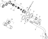 AXOR ONE Fertigmontageset Einhebel-Waschtischmischer Unterputz mit 220 mm Auslauf in Chrom