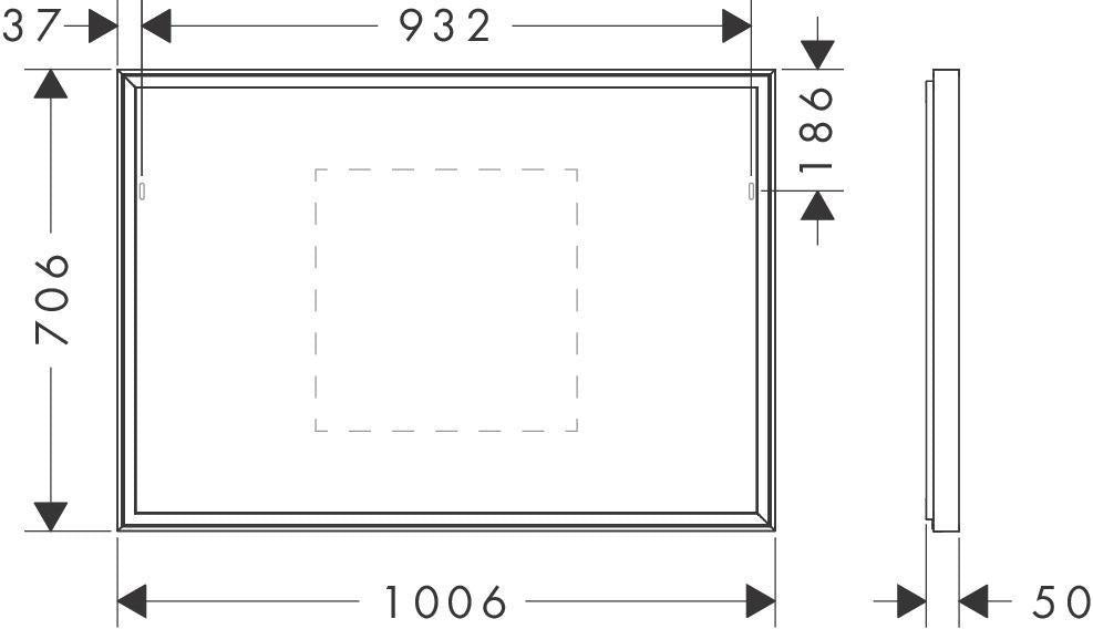 HANSGROHE Xarita E Wandspiegel 800x700 mm mattweiß mit LED-Beleuchtung und IR-Sensor