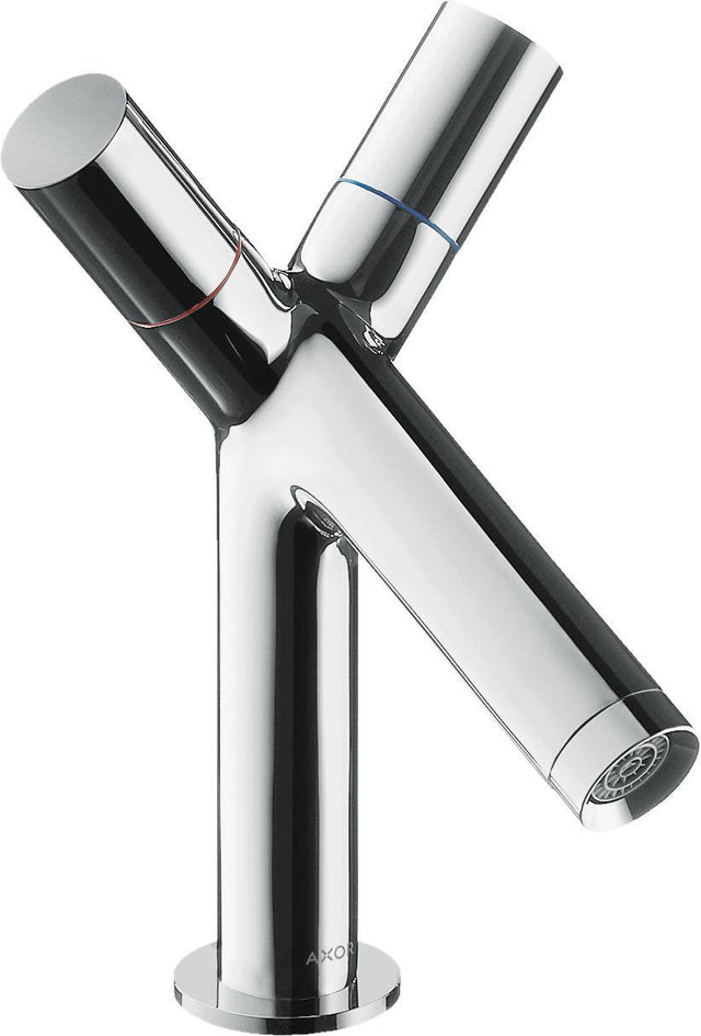 AXOR STARCK 2-Griff-Waschtischarmatur 80 mm mit Zugstangen-Ablaufgarnitur, DN 15, chrom