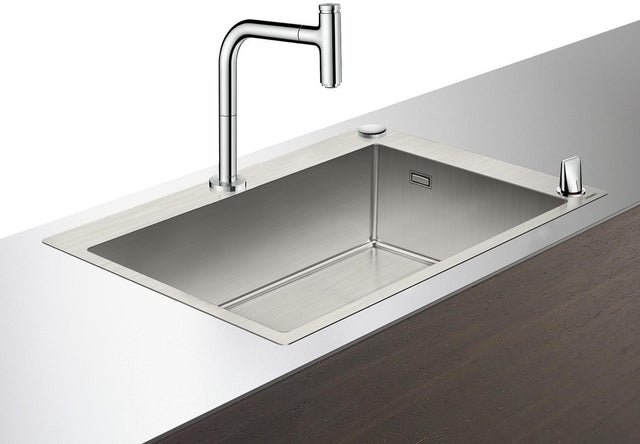 HANSGROHE HG Spülencombi SELECT 660 C71-F660-08 chrom – Einbauspüle mit Einhebel-Küchenmischer und sBox