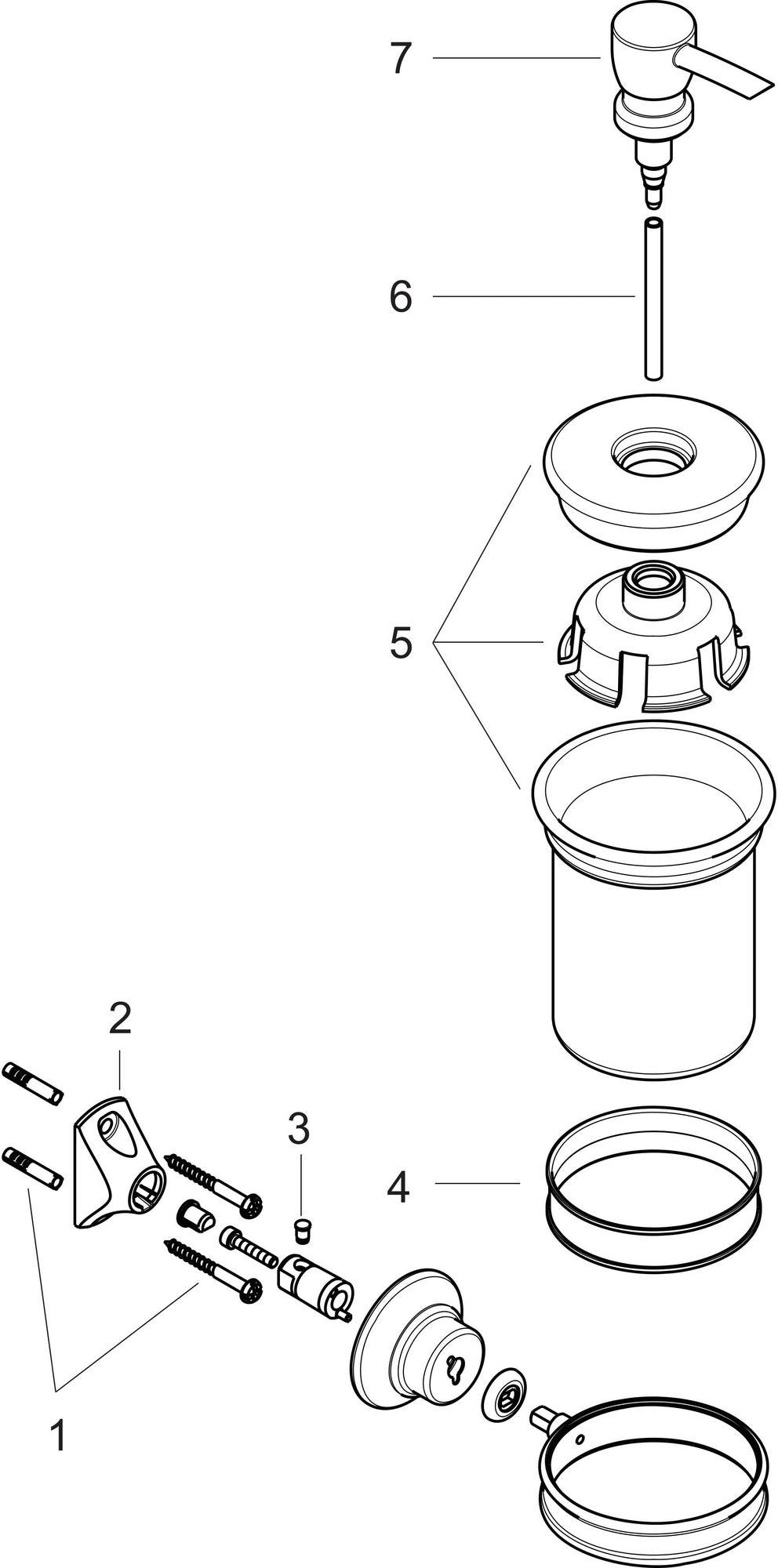 AXOR MONTREUX Lotionspender Wandmontage – 300 ml Porzellan-Behälter, verchromt