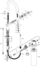 HANSGROHE Aqittura M91 Filtersystem 210 – Ausziehschlauch, 1 Jet, Starter Set, Chrom