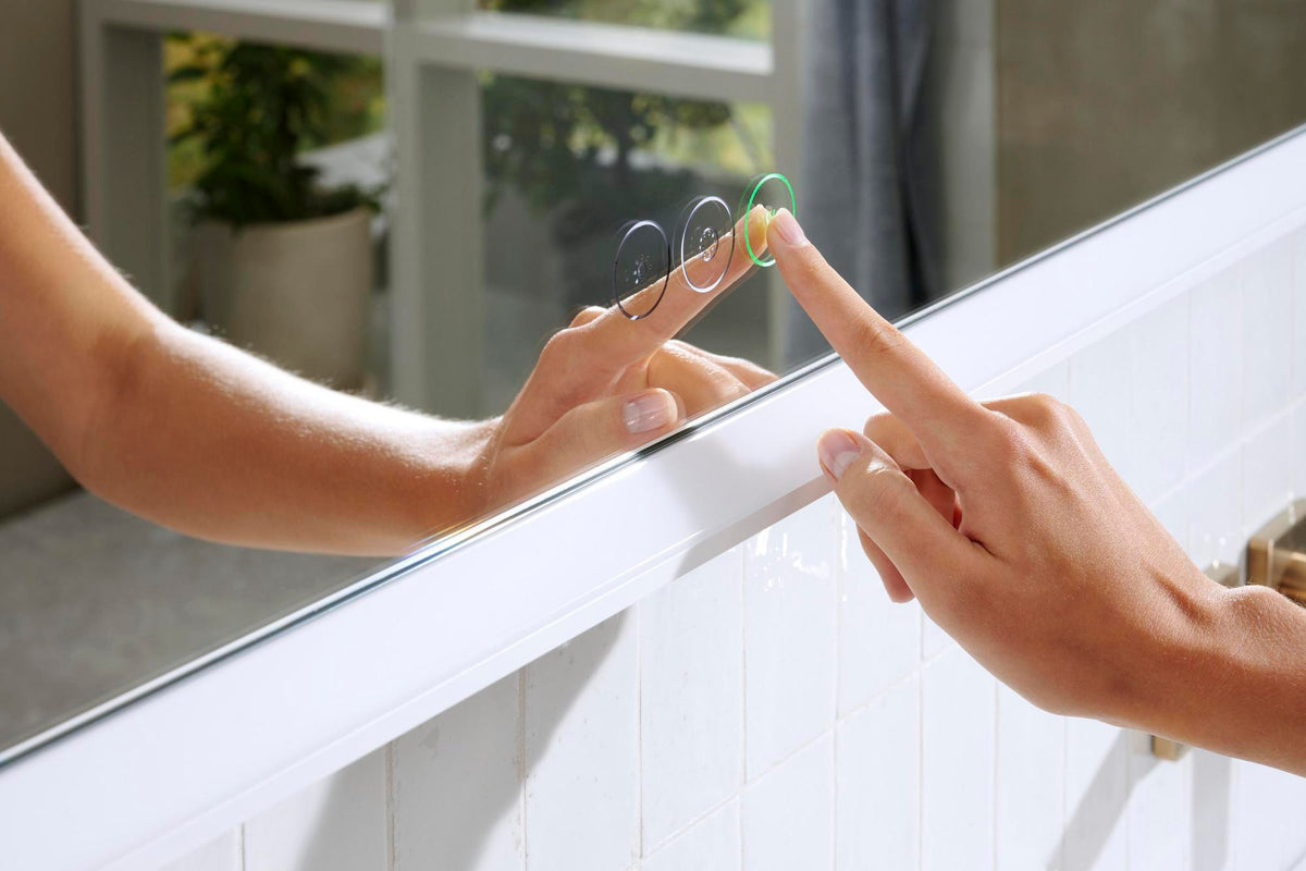 HANSGROHE Xarita E Wandspiegel 1200 mm mattweiß mit LED-Beleuchtung, SmartTouch und AntiFog