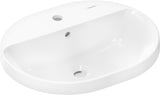 HANSGROHE Xuniva U Einbauwaschtisch 55x40 cm, weiß glänzend, mit Hahnloch und Überlauf