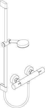 AXOR Pulsify Select S Brausesystem 105 3jet mit Ecostat Fine Thermostat und 90 cm Brausestange in Chrom
