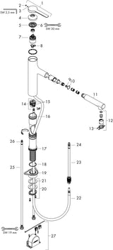 HANSGROHE Einhebel-Spültischmischer Zesis M33 160 mit Ausziehbrause und sBox lite – Chrom