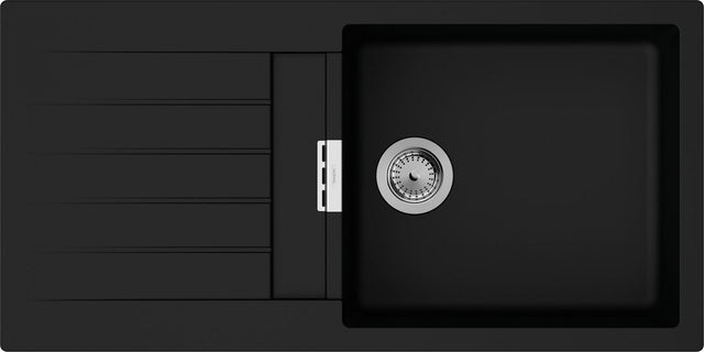 HANSGROHE Spüle S520-F480 graphitschwarz – Einbauspüle mit Abtropffläche, SilicaTec, reversibel