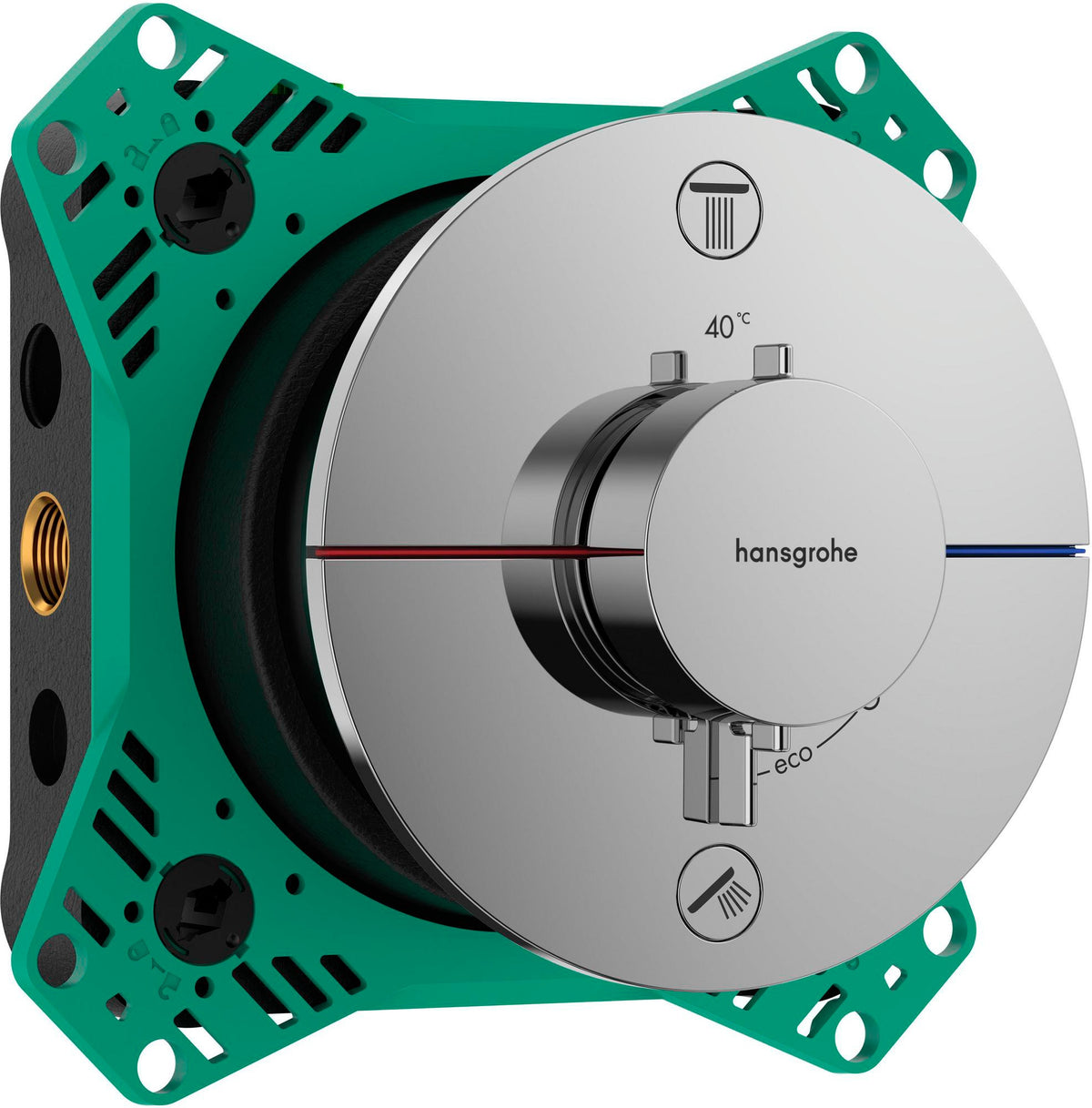 HANSGROHE ShowerSelect Comfort S Thermostat Fertigmontageset Unterputz Chrom für 2 Verbraucher
