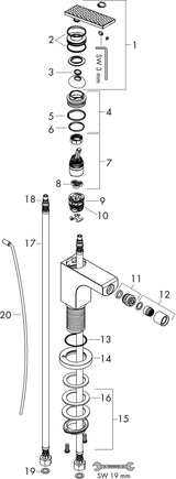 AXOR CITTERIO Einhebel-Bidetmischer mit Zugstangen-Ablaufgarnitur, Chrom – Hansgrohe