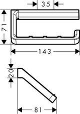 AXOR Universal Papierrollenhalter in Chrom – Wandmontage, verdeckte Befestigung, Softsquare Design