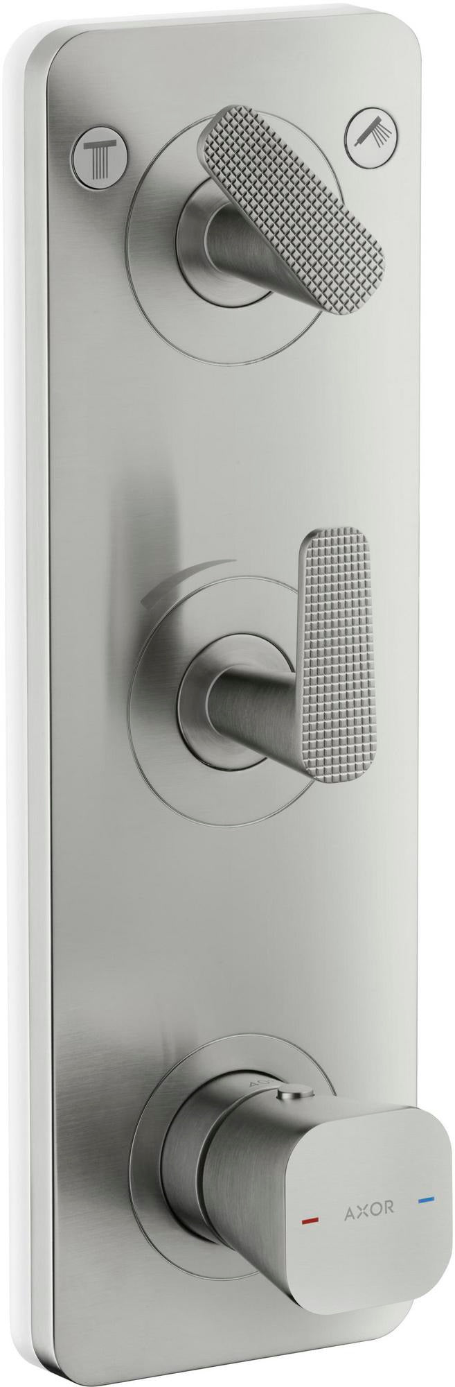 AXOR Citterio C Fertigmontageset Thermostatmodul UP mit Platte Cube cut chrom – 2 Verbraucher