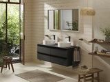 HANSGROHE Xelu Q Konsole 1360 mm weiß hochglanz mit 2 Ausschnitten ohne Hahnloch