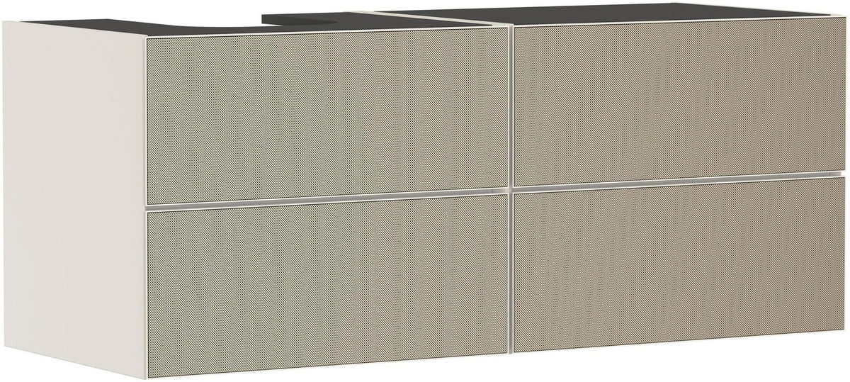 HANSGROHE Xevolos E Waschtischunterschrank 1370 mm mattweiß/eiche dunkel, grifflos