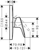 HANSGROHE Logis Einhebel-Brausemischer DN 15 Unterputz Chrom – Fertigmontageset mit Temperaturbegrenzung
