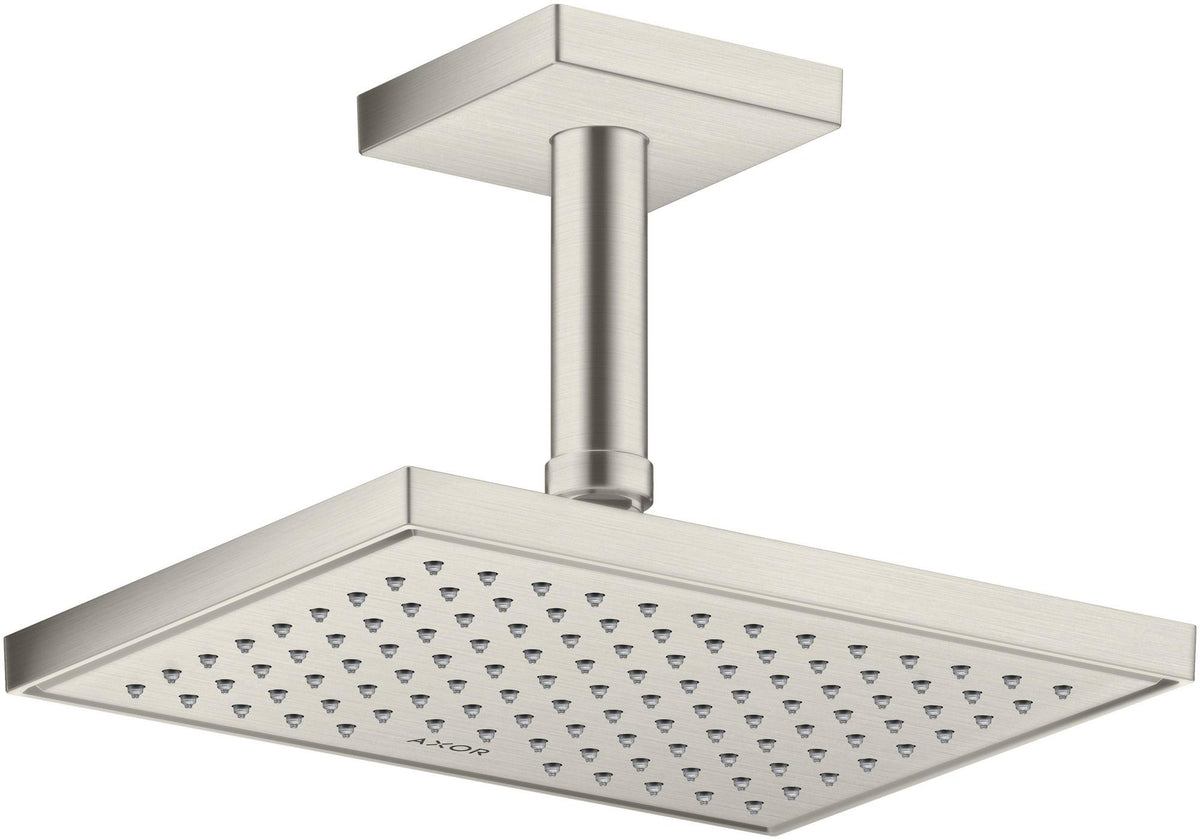 AXOR Decken-Anschlussstück 100 mm DN 15 eckig in Edelstahl-Optik von Hansgrohe