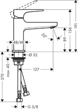 HANSGROHE Metropol Einhebel-Waschtischmischer 100 mit Push-Open Ablaufgarnitur, chrom