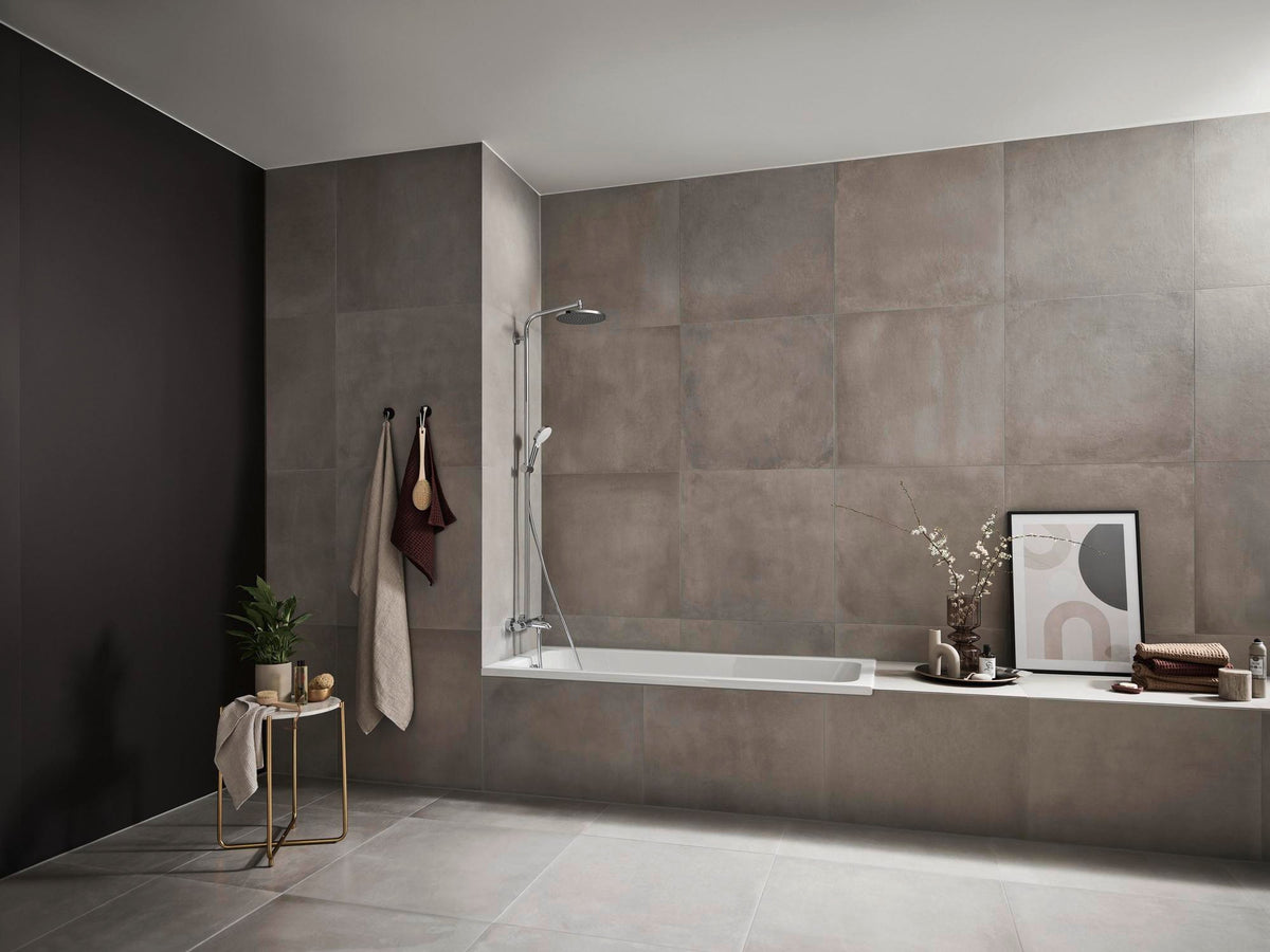 HANSGROHE Showerpipe CROMETTA S 240 chrom mit Einhebelmischer – Duschsystem mit 240 mm Kopfbrause