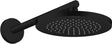 AXOR Brausearm 390 mm DN 15 mattschwarz – Wandmontage, Messing, mit Rosette