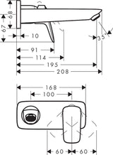 HANSGROHE Logis Einhebel-Waschtischmischer Unterputz DN 15 mit 195 mm Auslauf in Chrom