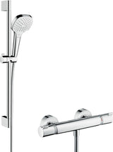 HANSGROHE Brausekombi Croma Select E Vario Shower Set 900 mm weiß/chrom – Thermostat & Select-Taste
