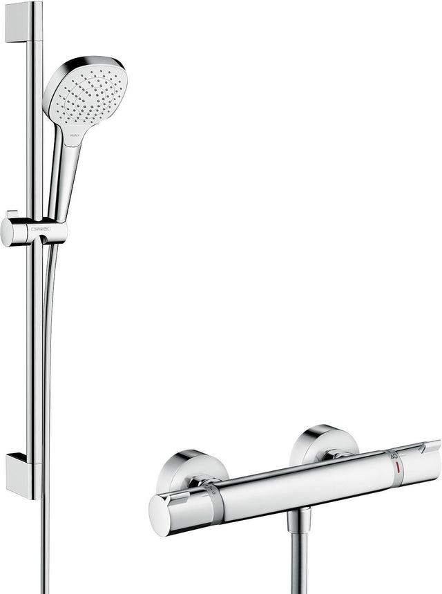 HANSGROHE Brausekombi Croma Select E Vario Shower Set 900 mm weiß/chrom – Thermostat & Select-Taste
