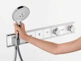 HANSGROHE RainSelect Fertigmontageset Thermostat mit Brausehalter für 4 Verbraucher, Chrom