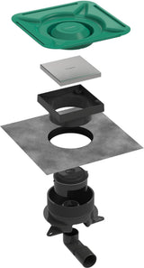 HANSGROHE RainDrain Spot Plus Punktablauf Edelstahl gebürstet 150/150 höhenverstellbar, befliesbar