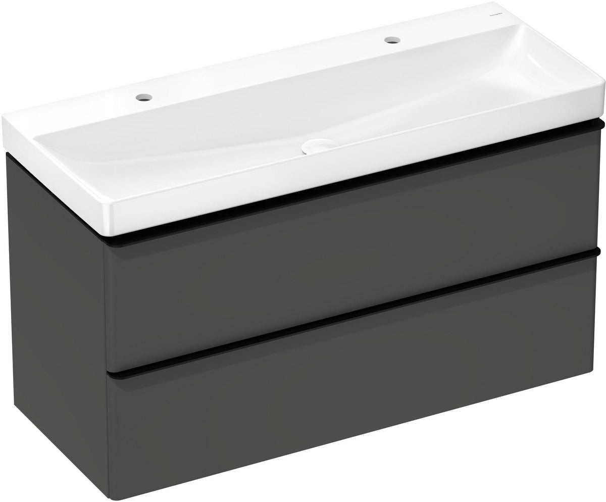 HANSGROHE Xelu Q Waschtischunterschrank 1180 mm weiß hochglanz mit 2 Schubkästen und SoftClose