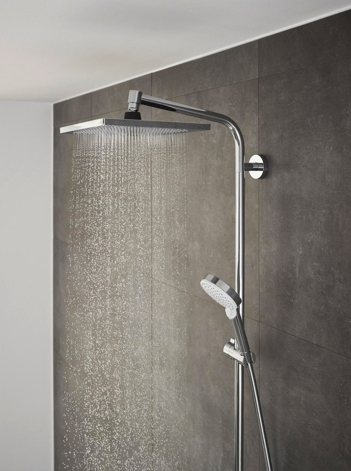 HANSGROHE Showerpipe CROMETTA E 240 Chrom mit Thermostat Ecostat 1001 CL – Duschsystem