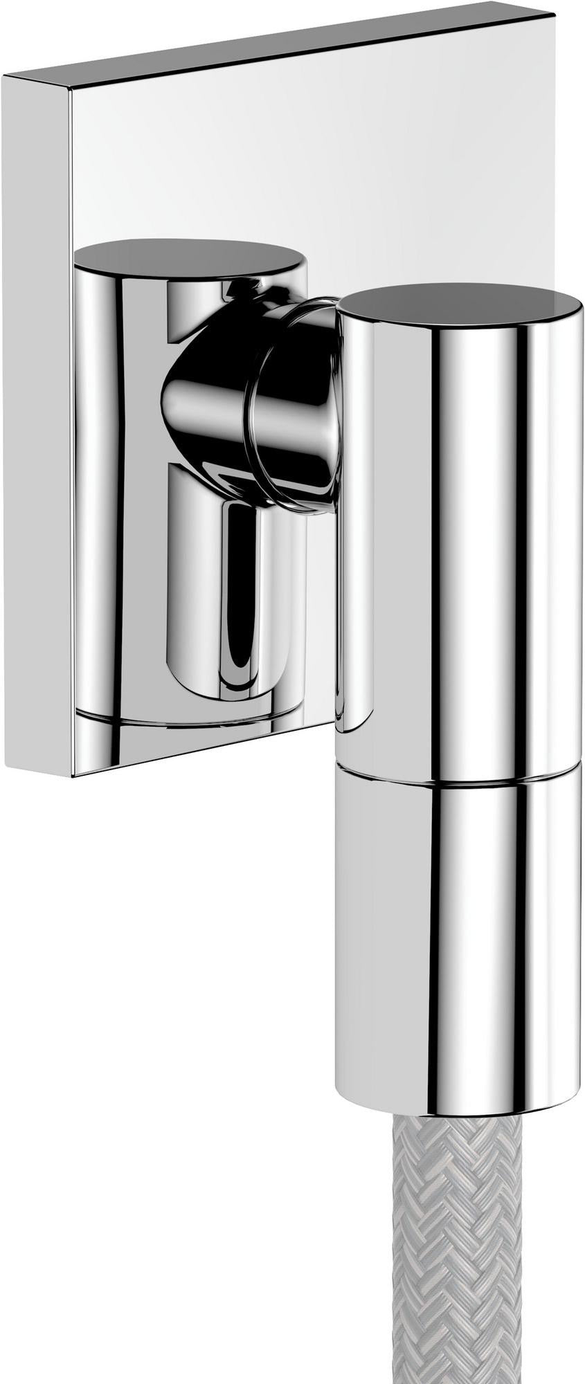 Hansgrohe Wandanschluss FixFit Fine E mit Rückflussverhinderer – 1/2 Zoll, schwarz, 65 mm Rosette