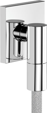 Hansgrohe Wandanschluss FixFit Fine E mit Rückflussverhinderer – 1/2 Zoll, schwarz, 65 mm Rosette