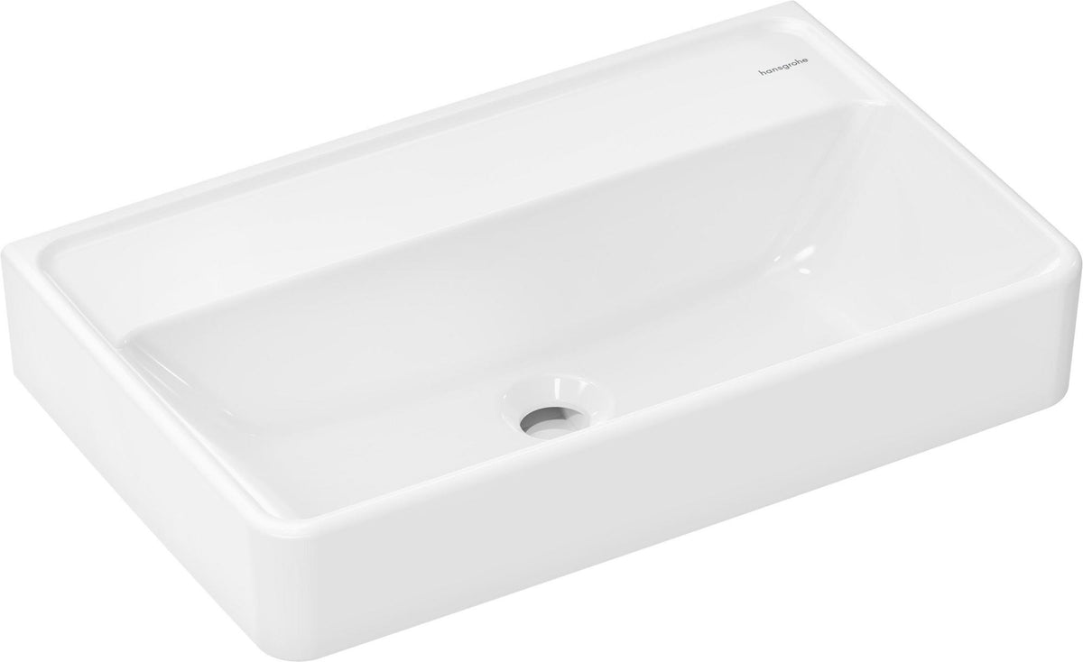 HANSGROHE Xanuia Q Compact Waschtisch 600x370mm mit SmartClean Glasur, Hahnloch und Überlauf