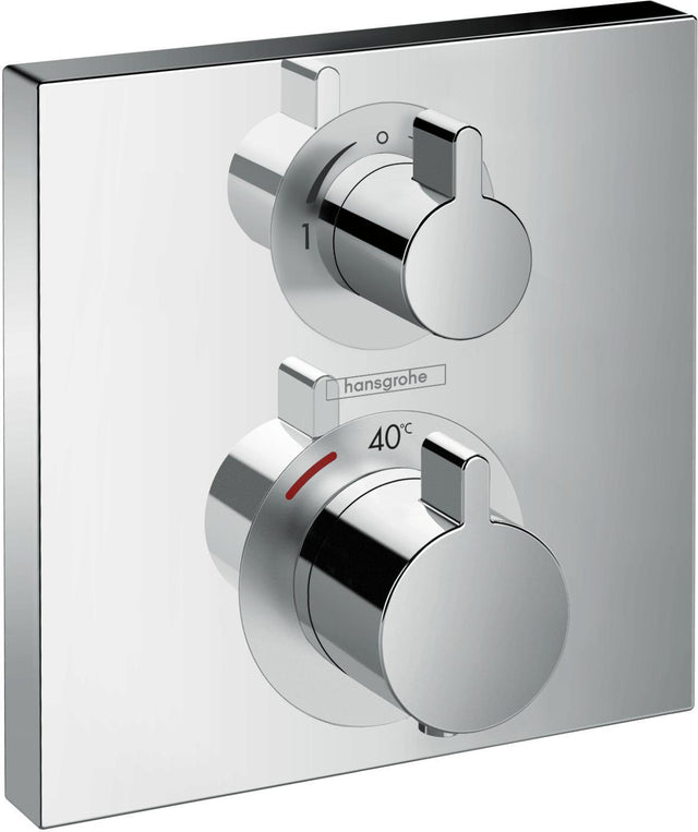 HANSGROHE Ecostat Square UP Thermostat für 2 Verbraucher – Chrom, Fertigmontageset