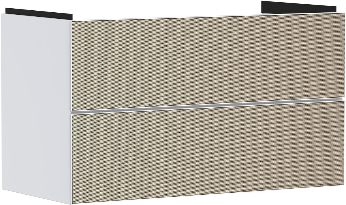 HANSGROHE Xevolos E Waschtischunterschrank 980 mm Eiche Dunkel Mattweiß mit PushOpen und SoftClose