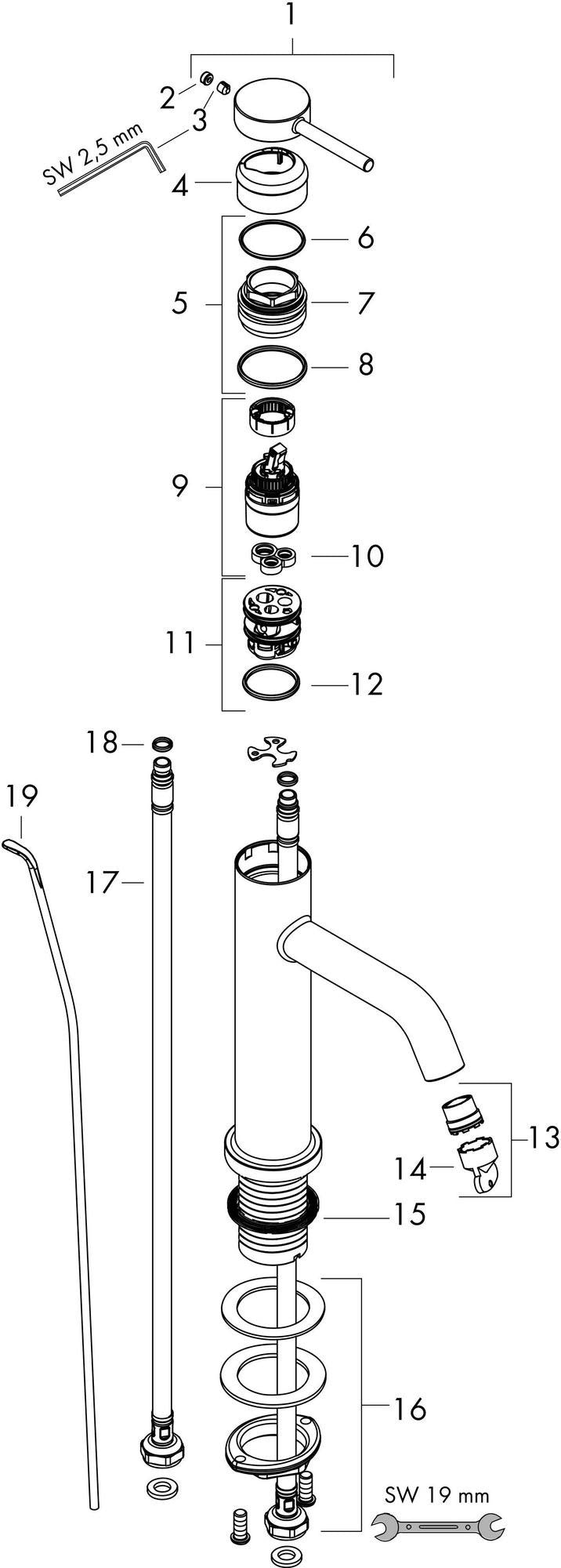 Hansgrohe Tecturis S Einhebel-Waschtischmischer ComfortZone 110 CoolStart Chrom mit Zugstange