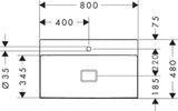 HANSGROHE Xevolos E Aufsatzwaschtisch 800x480mm weiß geschliffen mit SmartClean