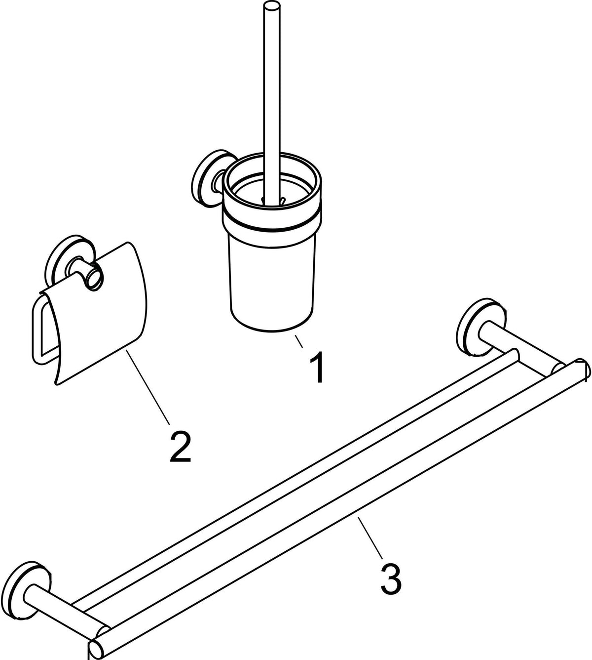 HANSGROHE Bad-Accessoire-Set Logis Universal 3-teilig aus Messing in Chrom