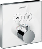 HANSGROHE ShowerSelect Glass Thermostat Fertigmontageset für 2 Verbraucher weiß/chrom
