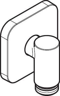 HANSGROHE Wandanschluss FixFit Fine Q mit Rückflussverhinderer – schwarz, 1/2 Zoll, 65 mm Rosette