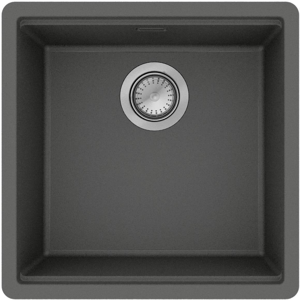 HANSGROHE Einbauspüle S530-F400 graphitschwarz 400 mm SilicaTec mit Ablaufgarnitur
