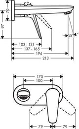 HANSGROHE Novus Fertigmontage-Set DN 15 für 2-Loch Waschtischmischer Unterputz Chrom