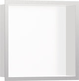 HANSGROHE XtraStoris Individual Wandnische mattweiß 300x150x100 mm mit Designrahmen – Edelstahl V2A
