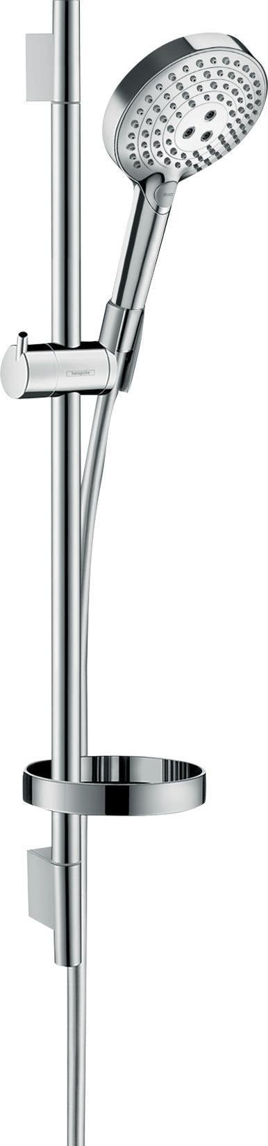 HANSGROHE Raindance Select S 120 Brauseset mit 3 Strahlarten, Select-Taste und Seifenschale in Chrom