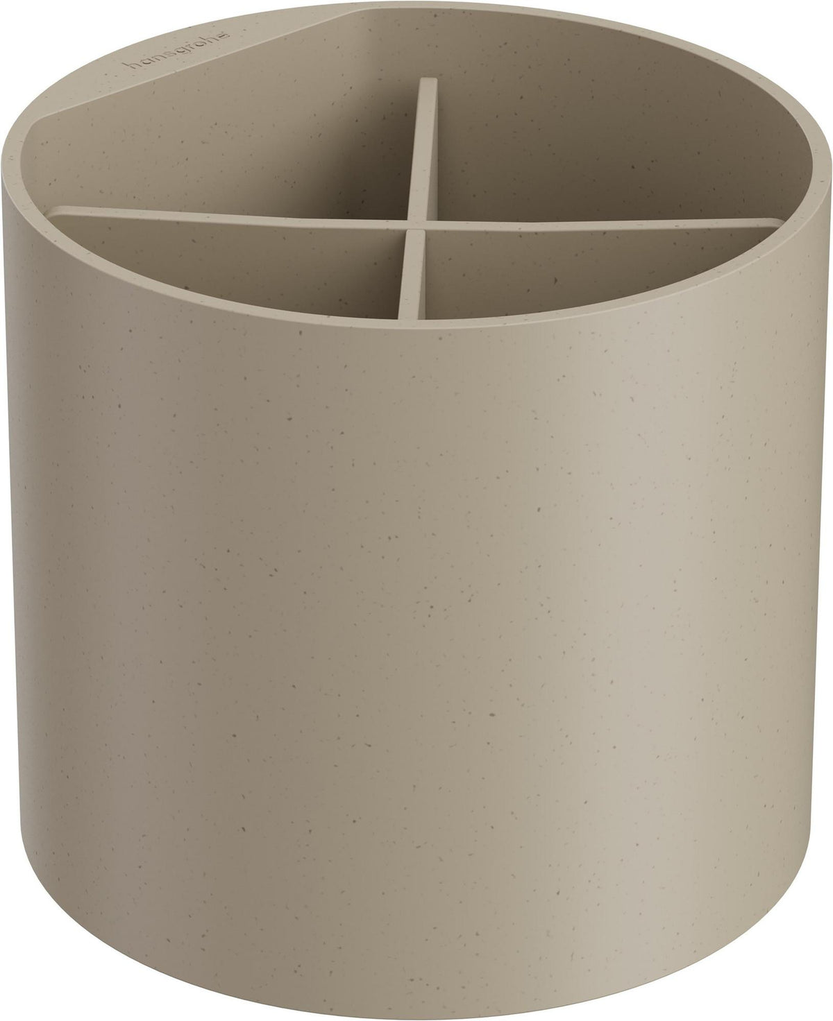 Hansgrohe WallStoris Planet Edition Becher sand – Zahnputzbecher mit Trennwand, 4 Zahnbürsten