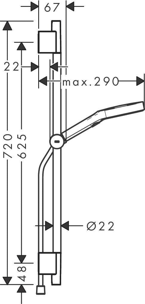 HANSGROHE Rainfinity 130 3jet Brauseset mit Unica S Puro 650mm Push Schieber, chrom