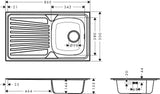 HANSGROHE Einbauspüle S210 A342 86 Edelstahl mit Abtropffläche